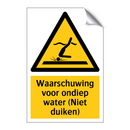 Waarschuwing voor ondiep water (Niet duiken) & Waarschuwing voor ondiep water (Niet duiken)