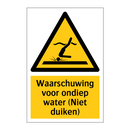 Waarschuwing voor ondiep water (Niet duiken) & Waarschuwing voor ondiep water (Niet duiken)