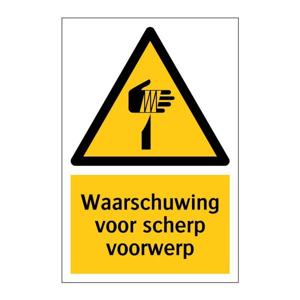 Waarschuwing voor scherp voorwerp & Waarschuwing voor scherp voorwerp