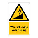 Waarschuwing voor helling & Waarschuwing voor helling & Waarschuwing voor helling
