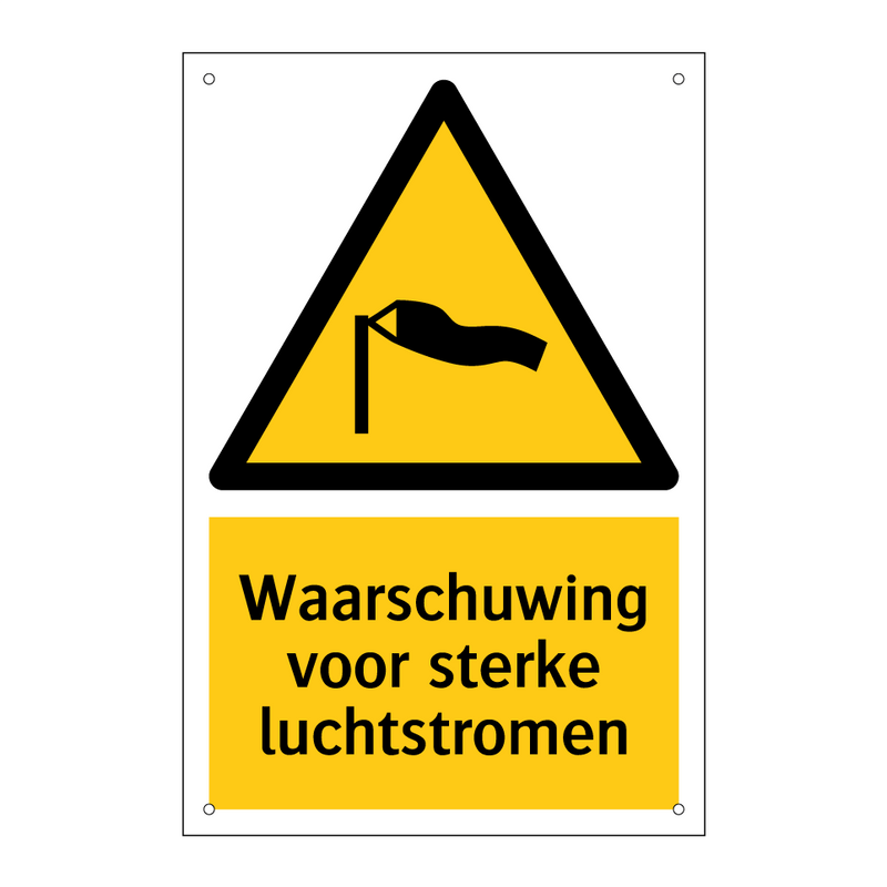 Waarschuwing voor sterke luchtstromen & Waarschuwing voor sterke luchtstromen