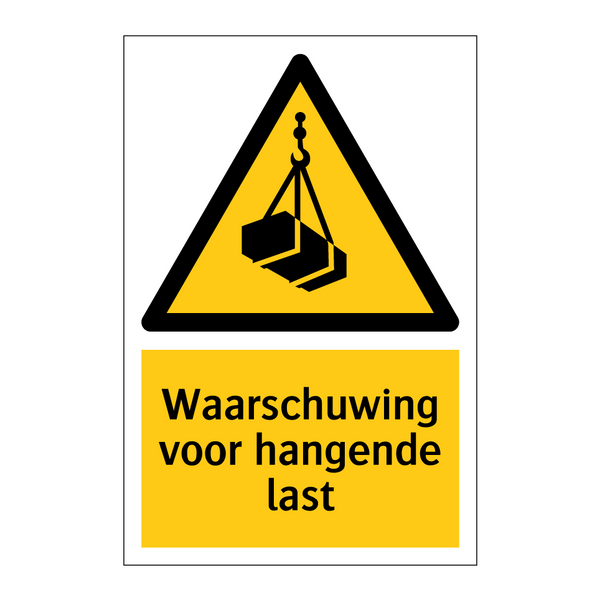 Waarschuwing voor hangende last & Waarschuwing voor hangende last & Waarschuwing voor hangende last