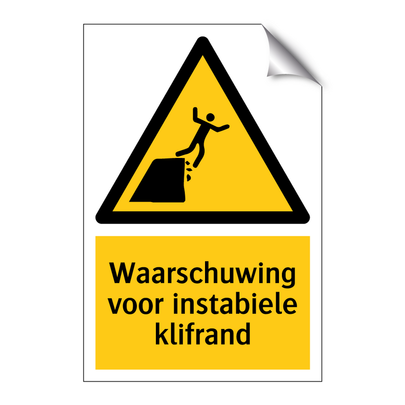Waarschuwing voor instabiele klifrand & Waarschuwing voor instabiele klifrand