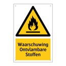 Waarschuwing Ontvlambare Stoffen & Waarschuwing Ontvlambare Stoffen