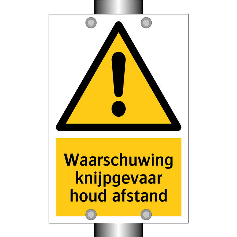 Waarschuwing knijpgevaar houd afstand & Waarschuwing knijpgevaar houd afstand