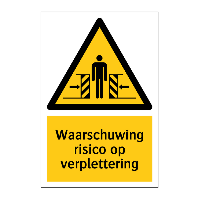 Waarschuwing risico op verplettering & Waarschuwing risico op verplettering