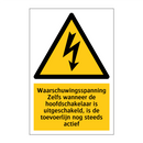 Waarschuwingsspanning Zelfs wanneer de hoofdschakelaar is uitgeschakeld, is de toevoerlijn nog steeds actief