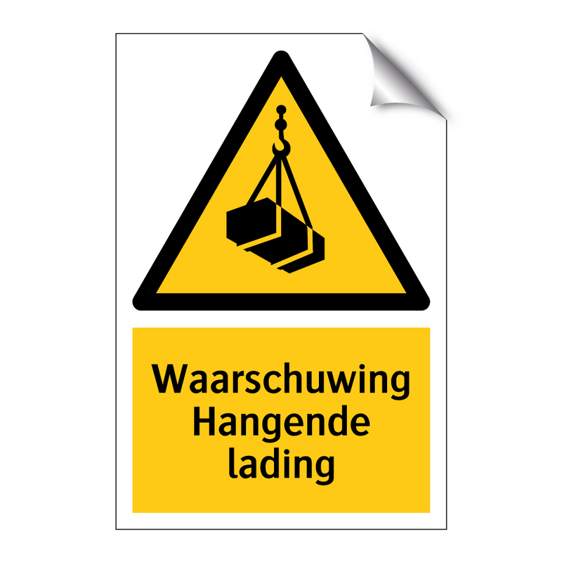 Waarschuwing Hangende lading & Waarschuwing Hangende lading & Waarschuwing Hangende lading