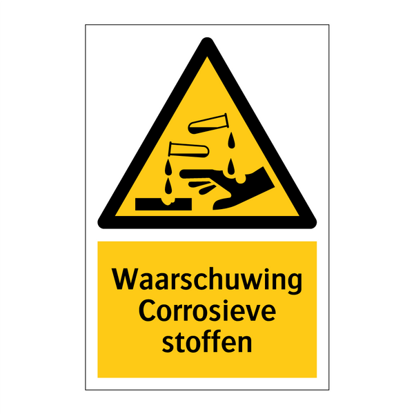 Waarschuwing Corrosieve stoffen & Waarschuwing Corrosieve stoffen & Waarschuwing Corrosieve stoffen