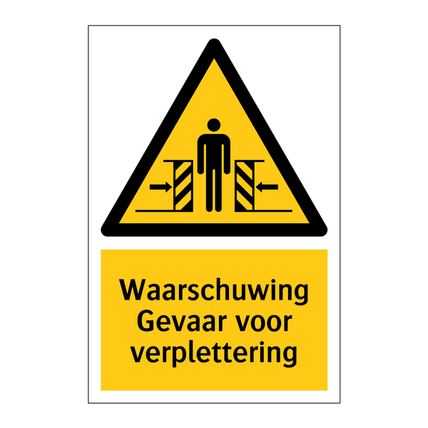 Waarschuwing Gevaar voor verplettering & Waarschuwing Gevaar voor verplettering