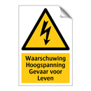 Waarschuwing Hoogspanning Gevaar voor Leven & Waarschuwing Hoogspanning Gevaar voor Leven