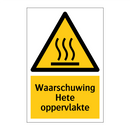 Waarschuwing Hete oppervlakte & Waarschuwing Hete oppervlakte & Waarschuwing Hete oppervlakte
