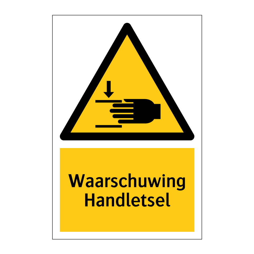 Koop Waarschuwing Handletsel bord | SignOnline | NL-W6766