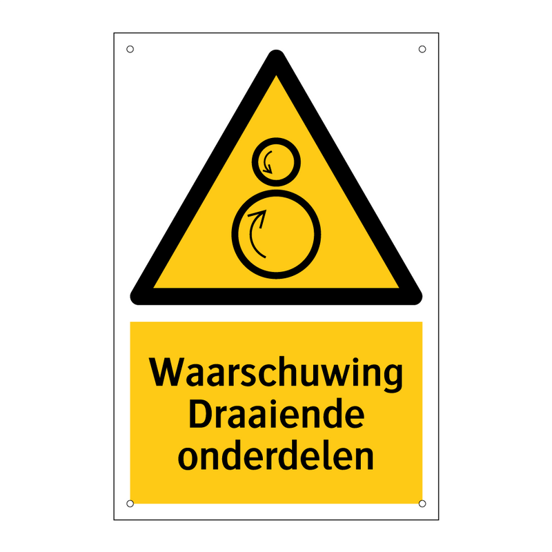 Waarschuwing Draaiende onderdelen & Waarschuwing Draaiende onderdelen