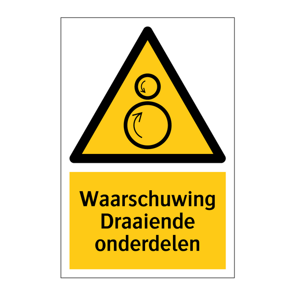 Waarschuwing Draaiende onderdelen & Waarschuwing Draaiende onderdelen