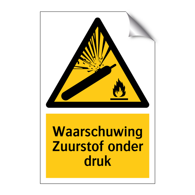Waarschuwing Zuurstof onder druk & Waarschuwing Zuurstof onder druk