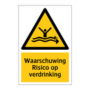 Waarschuwing Risico op verdrinking & Waarschuwing Risico op verdrinking