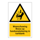 Waarschuwing Risico op handverplettering in kantbank