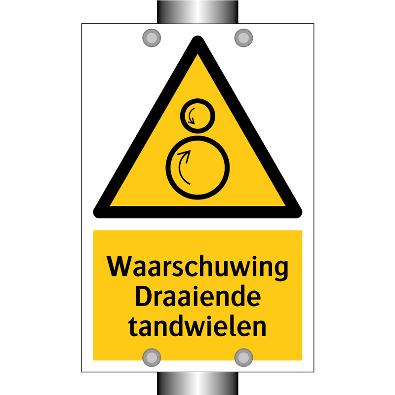Waarschuwing Draaiende tandwielen & Waarschuwing Draaiende tandwielen