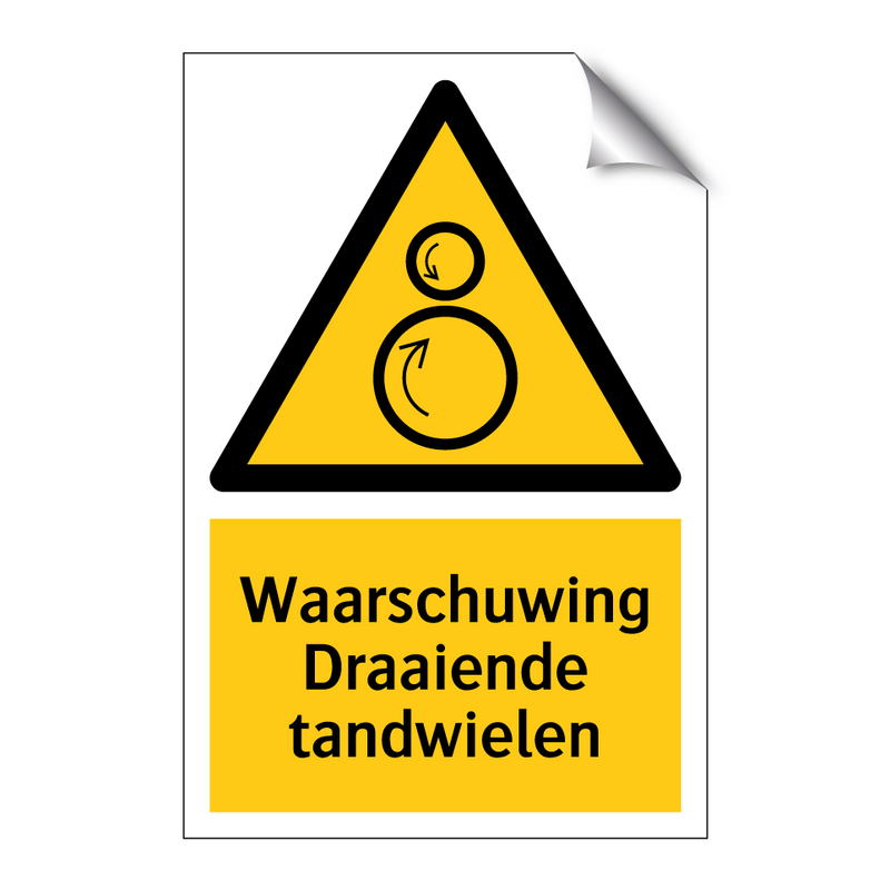 Waarschuwing Draaiende tandwielen & Waarschuwing Draaiende tandwielen