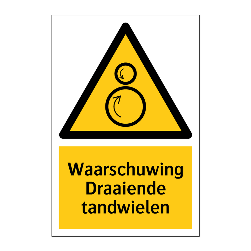 Waarschuwing Draaiende tandwielen & Waarschuwing Draaiende tandwielen