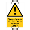 Waarschuwing H2S Gas Gevaar Ventilatie Vereist & Waarschuwing H2S Gas Gevaar Ventilatie Vereist