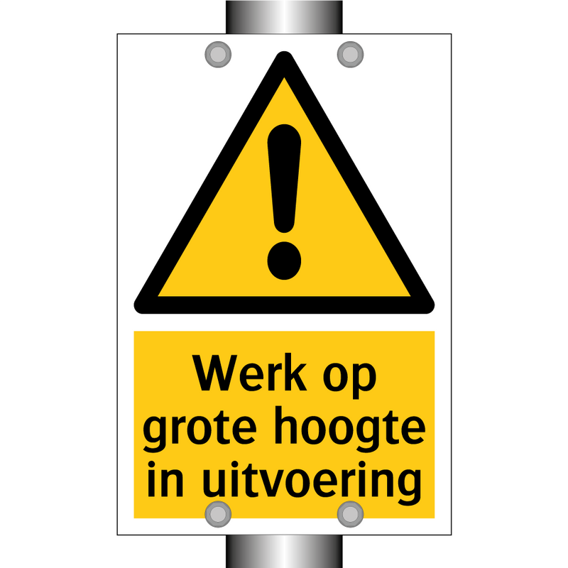 Werk op grote hoogte in uitvoering & Werk op grote hoogte in uitvoering