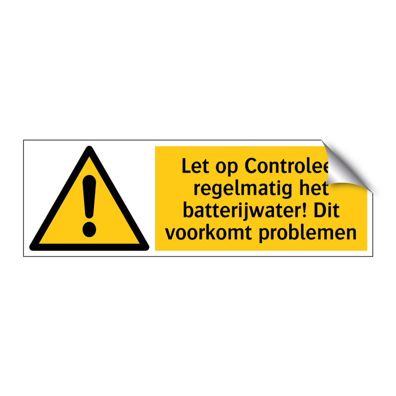 Let op Controleer regelmatig het batterijwater! Dit voorkomt problemen