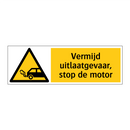 Vermijd uitlaatgevaar, stop de motor