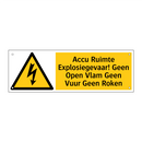 Accu Ruimte Explosiegevaar! Geen Open Vlam Geen Vuur Geen Roken