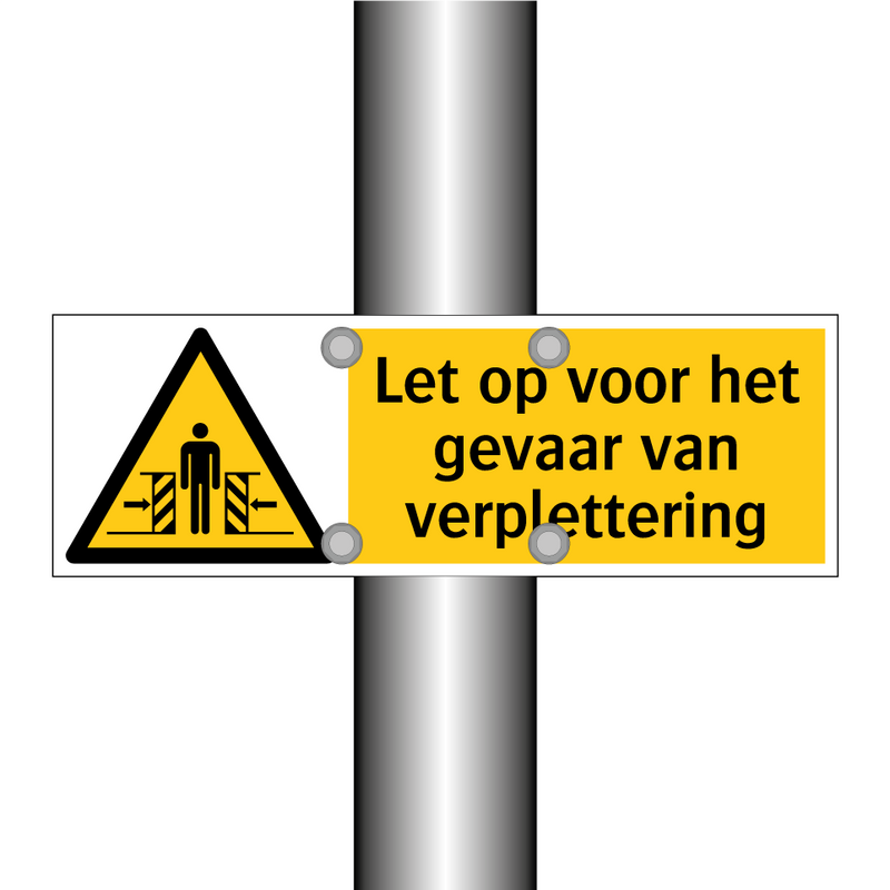 Let op voor het gevaar van verplettering