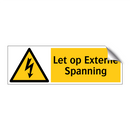 Let op Externe Spanning