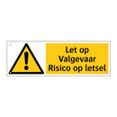 Let op Valgevaar Risico op letsel