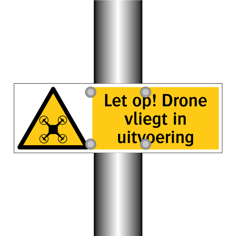 Let op! Drone vliegt in uitvoering