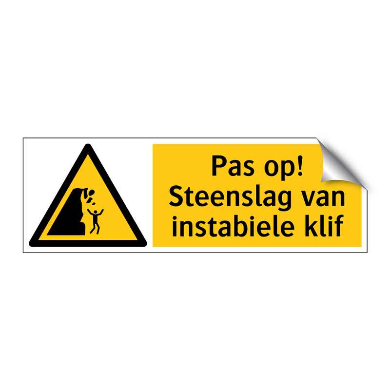 Pas op! Steenslag van instabiele klif