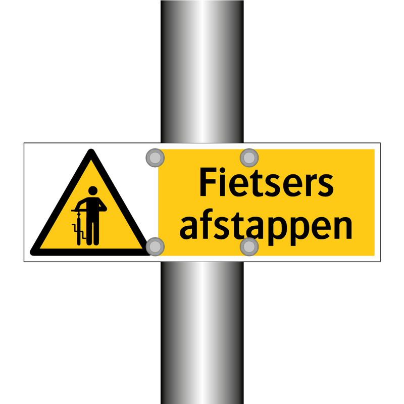 Fietsers afstappen