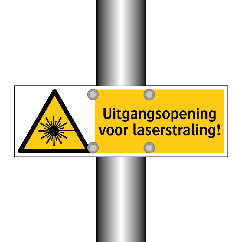 Uitgangsopening voor laserstraling!