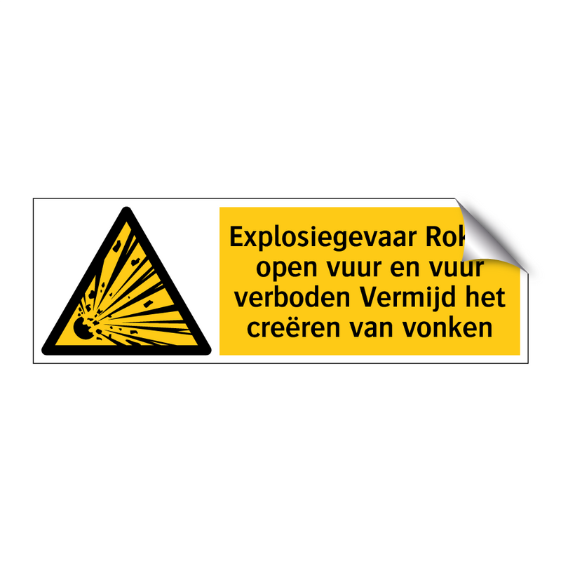 Explosiegevaar Roken, open vuur en vuur verboden Vermijd het creëren van vonken