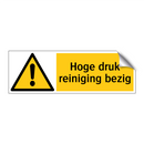 Hoge druk reiniging bezig