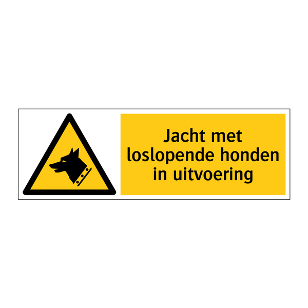 Jacht met loslopende honden in uitvoering