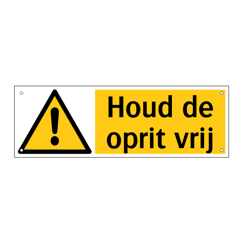 Houd de oprit vrij