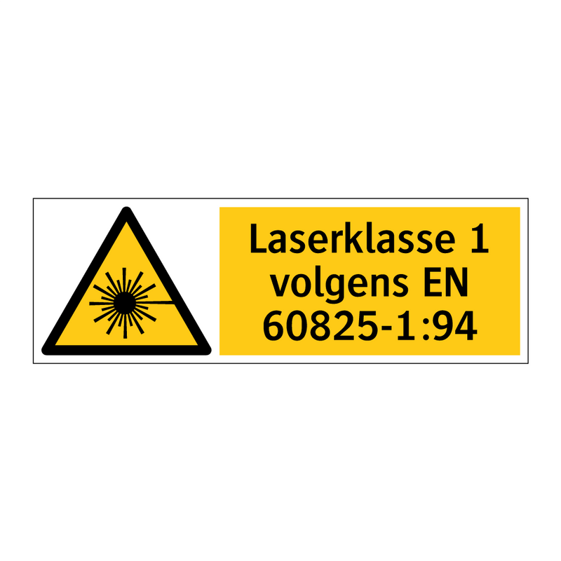 Laserklasse 1 volgens EN 60825-1:94