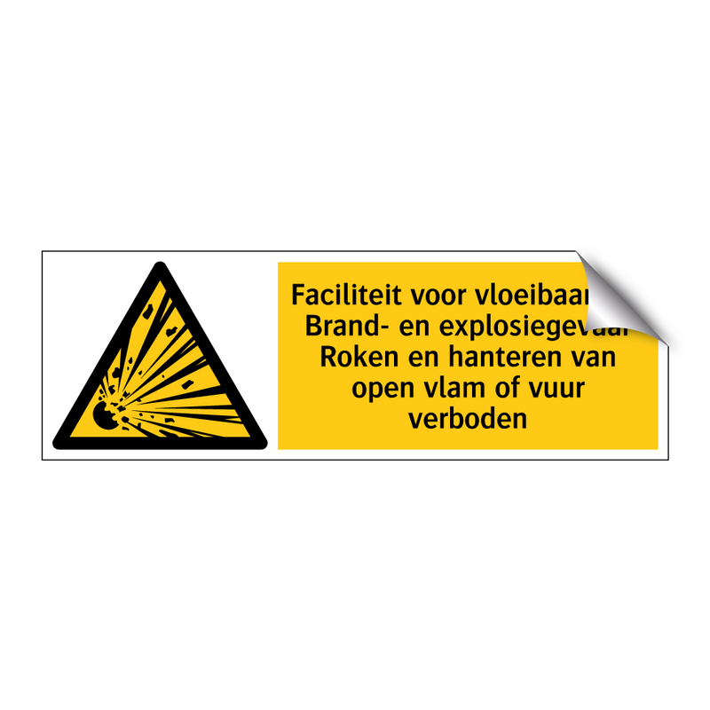 Faciliteit voor vloeibaar gas Brand- en explosiegevaar Roken en hanteren van open vlam of vuur verboden