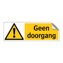 Geen doorgang
