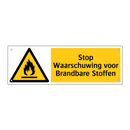 Stop Waarschuwing voor Brandbare Stoffen