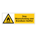 Stop Waarschuwing voor Brandbare Stoffen