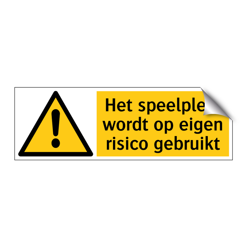 Het speelplein wordt op eigen risico gebruikt