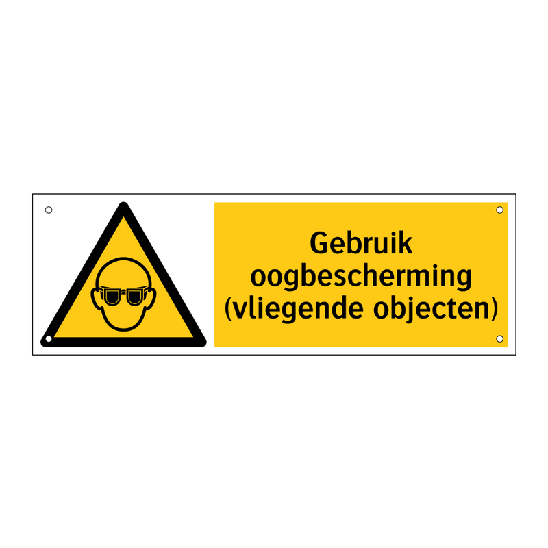Gebruik oogbescherming (vliegende objecten)