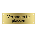 Verboden te plassen & Verboden te plassen & Verboden te plassen