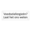 Voedselallergieën? Laat het ons weten & Voedselallergieën? Laat het ons weten
